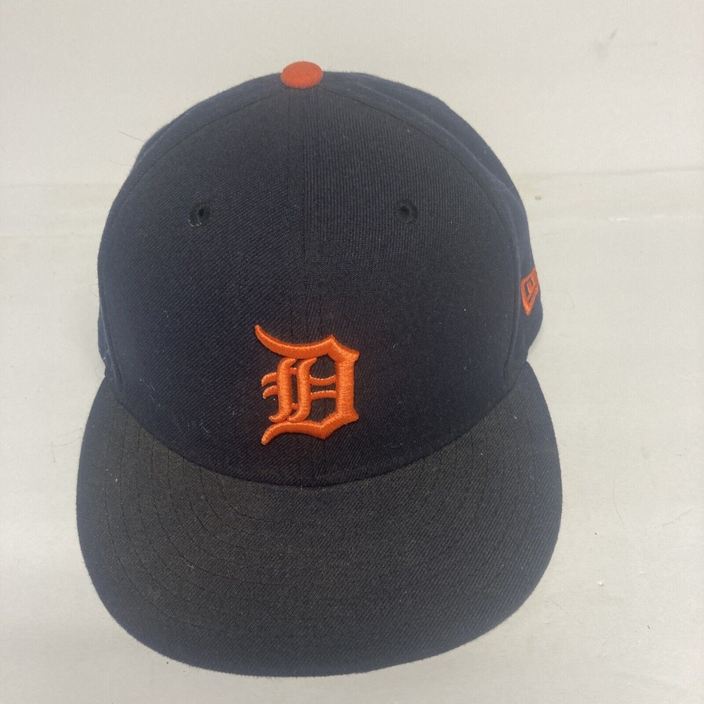 Vintage Detroit Tigers Fitted Hat Cap New Era 59 Fifty Skinner Size 7
